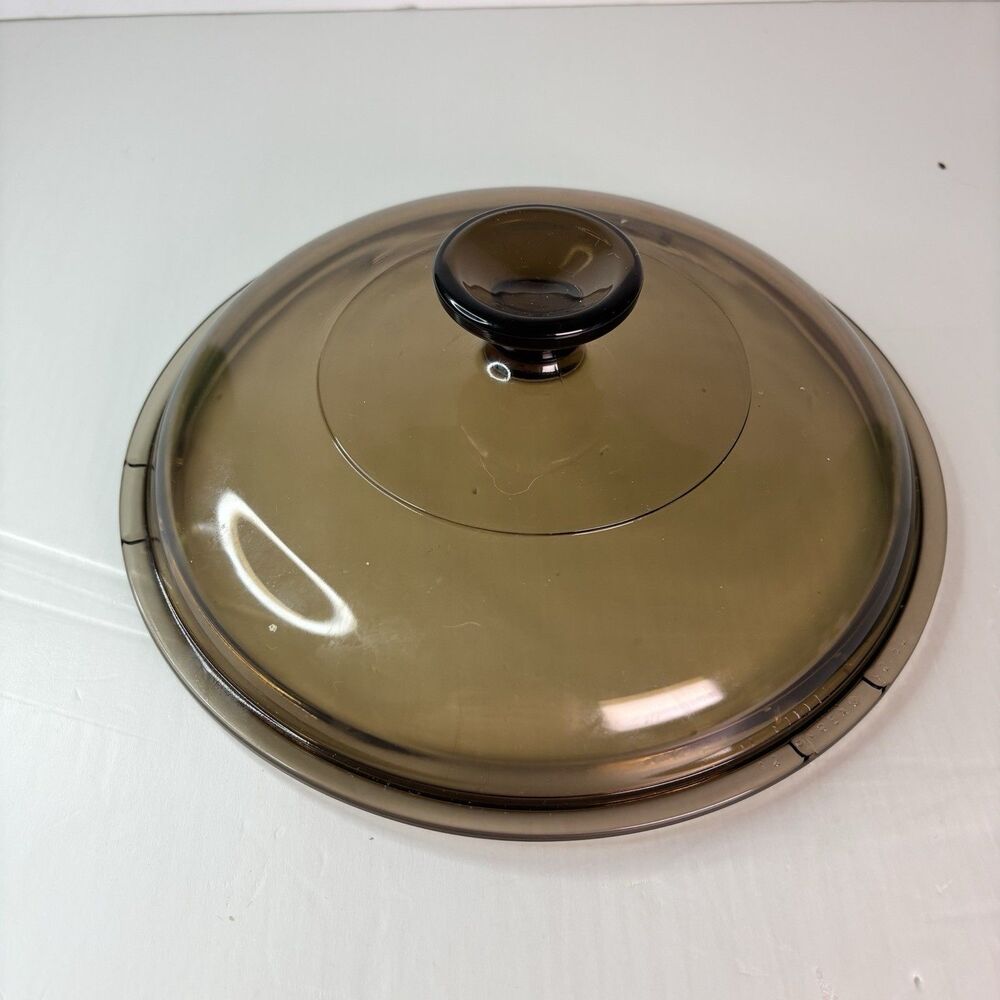 Vintage Vision Ware Corning Replacement Lid  V-2.5-C PYREX Amber Round USA